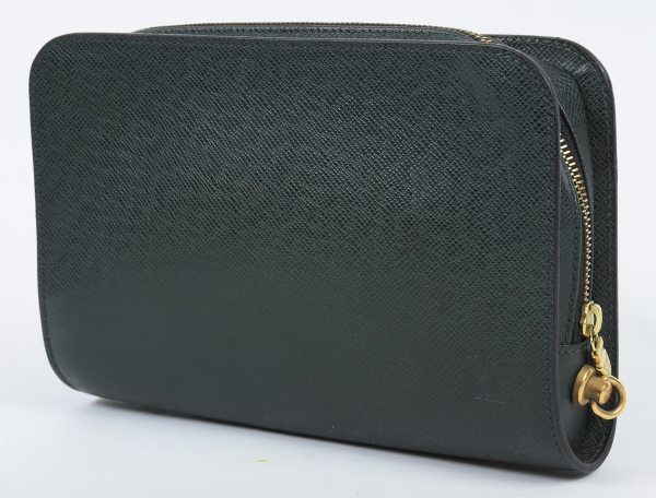 LOUIS VUITTON Epicea Taiga Leather Pochette Baikal Clutch Bag