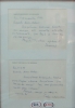 CARLOS DRUMMOND DE ANDRADE (1902-1987) - Dois cartões de visitas manuscritos com palavras de ternura do grande poeta dedicados a amiga Maria Helena. Datados de novembro de 1983 e 1984. Emoldurado.