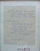CARLOS DRUMMOND DE ANDRADE (1902-1987) - Pequeno poema manuscrito com dedicatória do grande poeta a amiga Maria Helena. Datado de Dezembro de 1984. Emoldurado.