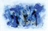 KRAJCBERG, FRANS (1921) - "Composição em azul e negro", papel moldado em relevo - 27 x 42 - Assinado e datado (1958) no c.i.d. Reproduzido com foto no catalogo.