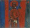 ADELSON DO PRADO (1944) - "Cristo", óleo s/ tela, - 25 X 27 - Assinado e datado (1970) no c.s.e. e no verso.
