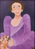 ELZA.O.S. (1928-2006) - "Moça do vestido violeta", óleo s/ tela - 23 X 19 - Assinado no c.i.d. Reproduzido com foto no catálogo.
