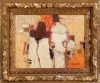 ANDRÉ BOURRIÉ (França-1936). "Personages oranges", óleo s/ tela - 27 X 35 - Assinado no c.i.d. Reproduzido com foto no catálogo.