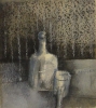 ANNAPIA ANTONINI (SUÍÇA, 1942) - "Garrafa e copo", aquarela, - 10 X 9 - Assinado no c.i.d.