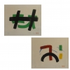TILOPA MONK (ALEMANHA 1949). Par de quadros. "Composição", litogravura a cores, 27 x 32. Assinado no C.I.D.