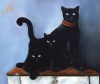 CARLOS ANESI (ARGENTINA, 1945-2010) - "Os gatinhos negro", óleo s/tela, 57 x 67. Assinado no C.S.E. Reproduzido com foto no catálogo.