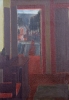 IVAN MARQUETTI (1941-2004) - "Interior com paisagem de Ouro Preto - MG", óleo s/ tela, 61 X 36. Assinado no c.i.d. e no verso. Reproduzido com foto no catálogo.