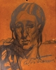 PORTINARI, CÂNDIDO (1903-1962) - "Portrait de jovem ao fundo paisagem da Baia de Guanabara-RJ", crayon, 7 X 6. Assinado no c.i.d. (década de 20). Este quadro encontra-se registrado no "Projeto Portinari" sob o nº 0484 e reproduzido no Catálogo Raisonné do artista.  Reproduzido com foto no catálogo.