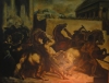 SIMON COPLAN (EUROPA-1900) - "Gladiadores em combate na arena Romana", óleo s/tela 76 x 96. Assinado no C.I.D.