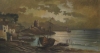 SYLVIO KARASAVAS (1905-1980). "Barcos e pescadores na Costa Amalftina", óleo s/ tela, - 110 X 50 - Assinado no c.i.d