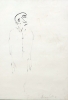 AMILCAR DE CASTRO (1920 - 2002). "Rascunho de homem chorando", nanquim, 63 x 46. Assinado e datado (1986) no C.I.D. Reproduzido com foto no catálogo.