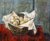 CHARLES LEVIER (FRANÇA, 1920 - 2003) - "Panier de citron", óleo sobre tela, 60 x 74. Assinado no C.I.D  e no verso. Artista citado no Benezit. Reproduzido com foto no catálogo.