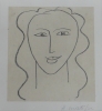 HENRI MATISSE (FRANÇA, 1869-1954) - "Cabeça de mulher", litografia, 26 x 24. Assinado no C.I.D. Acervo de Dr. Joaquim Luis Gonzaga Alves de Lima (1911 - 1980).