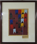 VOLPI, ALFREDO (1896-1988) - "Bandeirinhas", serigrafia aquarelada, 38 x 26. Assinado no c.i.d.