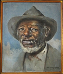 ORÓZIO BELÉM (1903-1985). "Jarbas, Pitando o seu Cigarrinho", óleo s/ tela, 46 X 38. Assinado e datado (1984) no c.i.d.