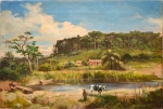 KARL ERNST PAPF (ALEMANHA, 1833- RIO, 1910). "Paisagem de Fazenda no Estado do Rio", óleo s/ tela, 41 x 58. Assinado e datado (1904) no c.i.e. Reproduzido com foto no catálogo.