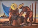 FERNANDO P. (1917-2005). "A Volta da Pesca", óleo s/tela, 46 x 61. Assinado no c.i.d. (Década de 50).