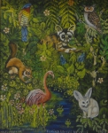 ROSINA BECKER DO VALLE (1914-2000). "A Floresta", óleo s/ tela, 41 X 33. Assinado e datado (1980) no c.i.d. no verso.