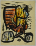 ATHOS BULCÃO (1918 - 2008). "Sem Título", aquarela e nanquim, 22 X 17. Assinado e datado (1940) no c.i.d. Reproduzido com foto no catálogo.