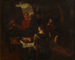 ESCOLA HOLANDESA (SÉC.XVIII/XIX). "A Ceia ao Ar Livre", óleo s/ tela, 40 x 50.
