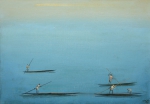 CARYBE, HECTOR (1911-1997). "Canoas com Pescadores", óleo s/ tela, 33 X 46. Assinado e datado (1968) no c.i.d. Reproduzido com foto no catálogo.