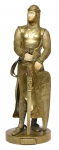MAURICE FAVRE (FRANÇA - SÉC. XIX /XX, ATIVO DE 1895 A 1915). "Le Preur", escultura art deco em bronze dourado, rosto e mãos em marfim. Alt. 32cm. Assinada. Esta escultura encontra-se reproduzida na pag. 678 no livro Berman Bronzes.