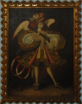 ESCOLA CUSQUENHA (SÉC. XX). "São Rafael", óleo s/ tela, 100 X 72.