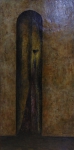 LULA CARDOSO AYRES (1910-1987). "Sem Título", óleo s/ tela, 100 X 50. Assinado no c.i.d. e no verso (Boa Viagem - 1964).