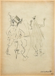 DI CAVALCANTI, EMILIANO (1897-1976). "Baile de Carnaval", grafite, 36 X 25. Assinado e datado (1950) no c.i.d. Reproduzido com foto no catálogo.