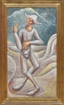 TOBIAS MARCIER (1948-1982). "O Arlequim", óleo s/ tela, 116 x 68. Sem assinatura. Pertenceu à famosa coleção de "Luiz Alfredo de Abreu Fialho" (1944-2012). Reproduzido com foto no catálogo.