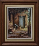 TÁCITO IBIAPINA (1950). "Fundo de Quintal com Galináceo", óleo s/ tela, 50 x 40. Assinado no c.i.e. Reproduzido com foto no catálogo.