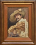 HENRIQUE BERNARDELLI (1858-1936). "O Espadachim do Rei", aquarela, 50 X 35. Assinado, datado (1907) e localizado (Rio) no c.i.d. Reproduzido com foto no catálogo.