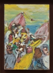BENJAMIN SILVA (1927). "Carnaval no Rio de Janeiro", óleo s/ madeira colado no eucatex, 22 x 16. Assinado e datado (1965) no meio inferior. Reproduzido com foto no catálogo.