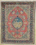 Raro Tapete Tabriz com "cena de palácio e animais" (circa 1900), medindo: 1,88 X 1,37 = 2,57m².