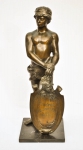 ESCOLA BRASILEIRA (SÉC. XX). "A Vitória", escultura em bronze patinado. Alt.: 62cm.