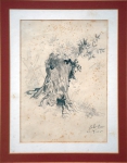 ALVIM CORREA (1876-1910). "Folhagens no Arbusto", grafite, 27 X 20. Assinado e datado (22/09/1905) no c.i.d. Reproduzido com foto no catálogo.