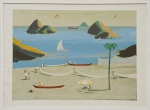 PENNACCHI, FULVIO (1905-1992). "Barcos e Pescadores no Rio de Janeiro", serigrafia a cores, 65 X 80. Assinado no c.i.d.
