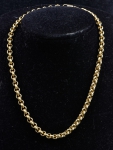 Gargantilha italiana em ouro 18k - 750mls contrastado, padrão "Gucci". Comp.: 41cm. Peso: 23,3g.