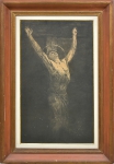 CARLOS OSWALD (1882-1971). "Cristo Crucificado", gravura em metal, 64 x 36. Sem assinatura.
