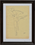 ATHOS BULCÃO (1918-2008). "Ballet", nanquim, 28 X 20. Assinado e datado (1940) no c.i.d.