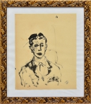 ATHOS BULCÃO (1918-2008). "Portrait de Luis Fernando", nanquim, 24,5 X 20. Assinado e datado (1939) no c.i.d.