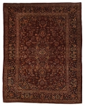 Antigo tapete Kashan, medindo: 2,05 X 1,25 = 2,56m². Reproduzido com foto no catálogo.