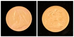 Libra em ouro 22k do período "Vitoriano", datada de 1899. Peso: 8g.