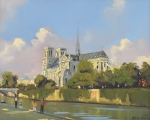 BENIGNO, JOSÉ RIBEIRO (1955). "Rio Sena e Notre Dame em Paris", óleo s/ tela, 22 X 27. Assinado e datado (1992) no c.i.d. e no verso.