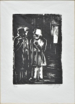 GOELDI, OSWALDO (1895-1961). "Noturno com Figuras Urbanas", xilogravura (4/12), 26 X 18. Assinado no c.i.d. Reproduzido com foto no catálogo.
