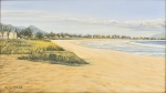 CARLOS MARTINS (BRASIL, SÉC. XX). "Praia no Recreio dos Bandeirantes", óleo s/ tela, 27 x 46. Assinado no c.i.e. e datado (1988) no verso.