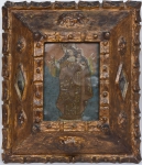 ESCOLA CUSQUENHA (SÉC. XIX). "Virgen del Socavón", óleo s/ flandres, 25 X 18. Identificada e datada (1893) na parte inferior.