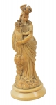 NOSSA SENHORA DO CARMO. Rara imagem indo-portuguesa esculpida em marfim. Alt. 17,5cm. Gôa-séc. XVIII. Reproduzido com foto no catálogo.
