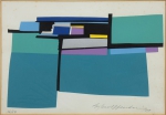 SILVIO OPPENHEIM (SÃO PAULO, 1941-2012). "Sem Título", serigrafia a cores, 34 x 49. Assinado no c.i.d. No verso cachet da tradicional "Galeria Contorno".