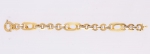 Pulseira italiana com elos redondos e ovais em ouro 18k-750mls contrastado com detalhes cinzelados. Peso: 20,5g.